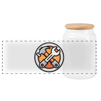 Outils en main, bricoleur toujours prêt, bricoleur - Boîte à biscuits avec couvercle en bois - blanc - Devant