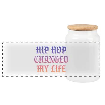 Hip Hop changed my life - Panorama Keksdose mit Holzdeckel - Weiß - Vorne