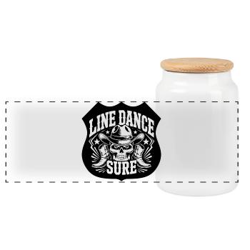 Western de la danse en ligne - Boîte à biscuits avec couvercle en bois - blanc - Devant