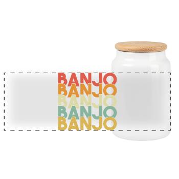 Banjo Rétro Vintage - Boîte à biscuits avec couvercle en bois - blanc - Devant