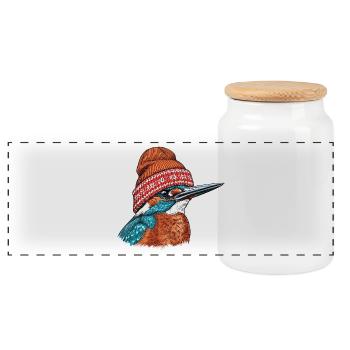 Tuque douillet Kingfisher - Boîte à biscuits avec couvercle en bois - blanc - Devant