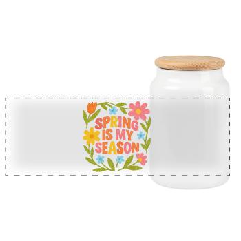 Le printemps est ma période préférée de l’année - Boîte à biscuits avec couvercle en bois - blanc - Devant