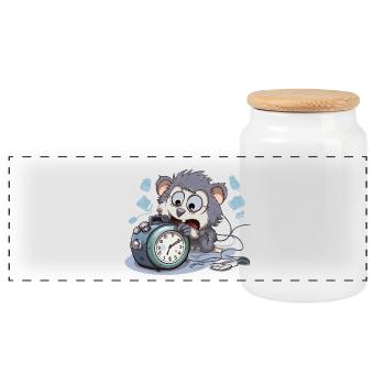 Réveil du matin Chaos Otter - Boîte à biscuits avec couvercle en bois - blanc - Devant