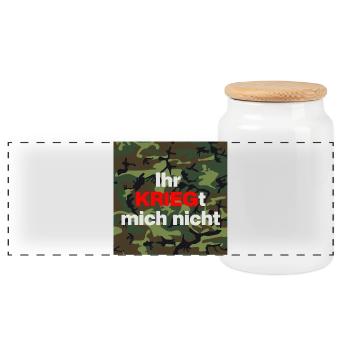 TU NE M’AURAS PAS, OBJECTEUR DE CONSCIENCE - Boîte à biscuits avec couvercle en bois - blanc - Devant