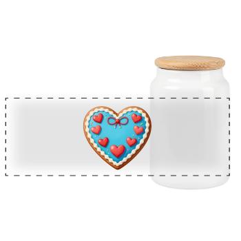 Cadeau pour la fête des mères : Idée de cadeau pour la fête des mères - Boîte à biscuits avec couvercle en bois - blanc - Devant