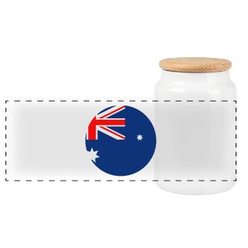 Manche du drapeau australien - Boîte à biscuits avec couvercle en bois - blanc - Devant