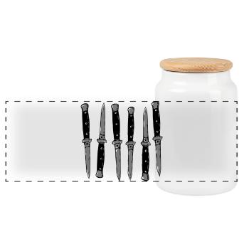 Art en stilettos - Boîte à biscuits avec couvercle en bois - blanc - Devant
