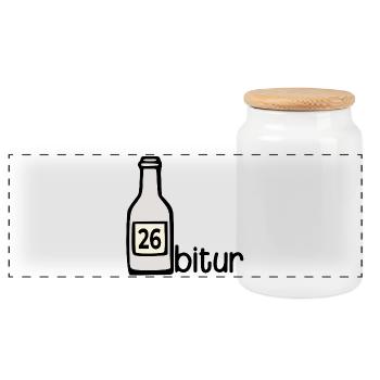 Party Bottle - Abitur 2026 - Panoramic Cookie Jar with Wooden Lid - white - Front