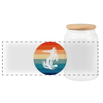 Ein Must Have für echte Snowboard - Panorama Keksdose mit Holzdeckel - Weiß - Vorne