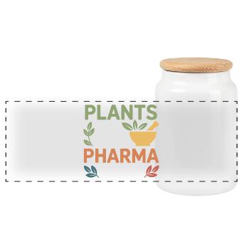 Certified Clinical Botanical Specialist Apparel  - Panoramic Cookie Jar with Wooden Lid - white - Front