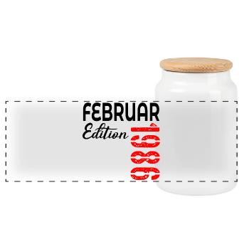 41e anniversaire - février 1986 - Boîte à biscuits avec couvercle en bois - blanc - Devant