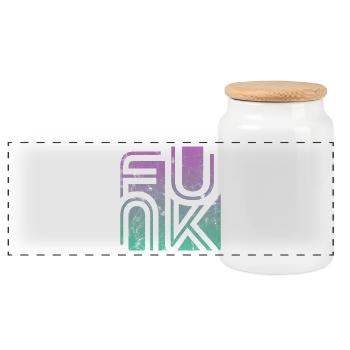 Funk Vintage - Panoramic Cookie Jar with Wooden Lid - white - Front