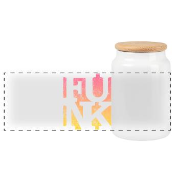 Funk Retro Music - Panoramic Cookie Jar with Wooden Lid - white - Front