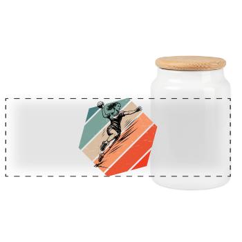 Ich liebe Handball cooles Motiv für Handball fuer - Panorama Keksdose mit Holzdeckel - Weiß - Vorne