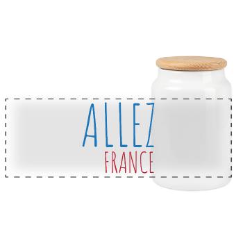 Allez la France Football - Boîte à biscuits avec couvercle en bois - blanc - Devant
