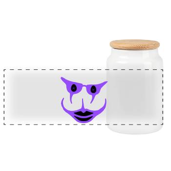 Drôle - Boîte à biscuits avec couvercle en bois - blanc - Devant