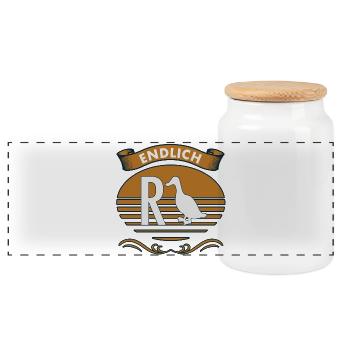Enfin la retraite - Boîte à biscuits avec couvercle en bois - blanc - Devant