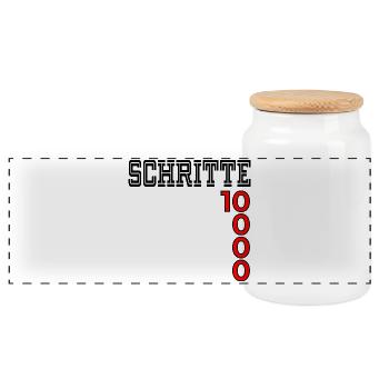 Étapes de motivation sportive - Boîte à biscuits avec couvercle en bois - blanc - Devant