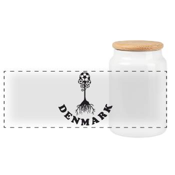 Arbre du football du Danemark - Boîte à biscuits avec couvercle en bois - blanc - Devant