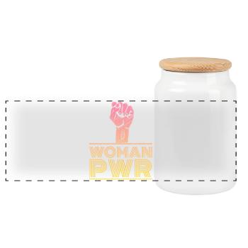 Droits des femmes : Pouvoir des femmes - Boîte à biscuits avec couvercle en bois - blanc - Devant