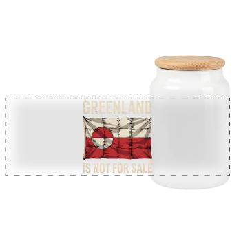 Le Groenland n’est pas à vendre ! - Groenland / Grønland - Boîte à biscuits avec couvercle en bois - blanc - Devant