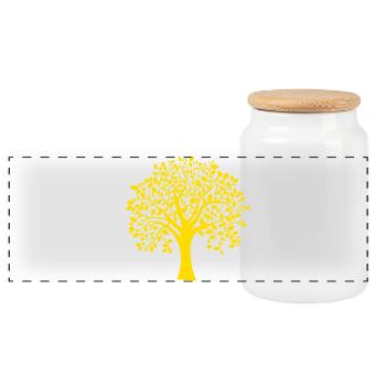 Icon Orange Jumbo Tree Print Silhouette - Panorama Keksdose mit Holzdeckel - Weiß - Vorne