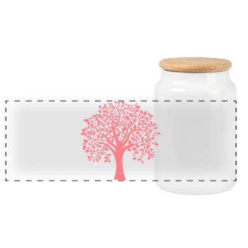 Icon Roter Jumbo-Baum Muster-Silhouette - Panorama Keksdose mit Holzdeckel - Weiß - Vorne