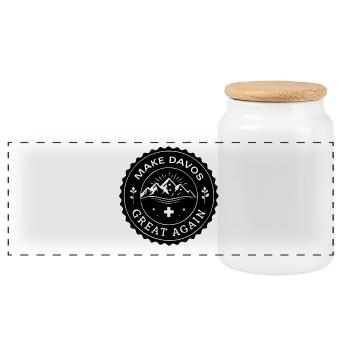 RENDS DAVOS GRAND À NOUVEAU - Boîte à biscuits avec couvercle en bois - blanc - Devant