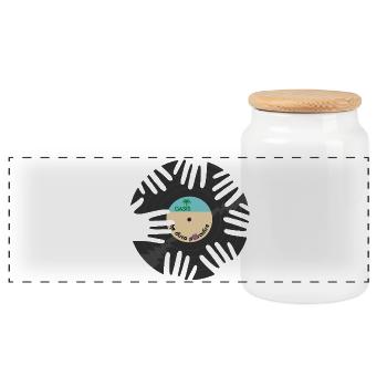 Disco Oasi Tropical - Boîte à biscuits avec couvercle en bois - blanc - Devant