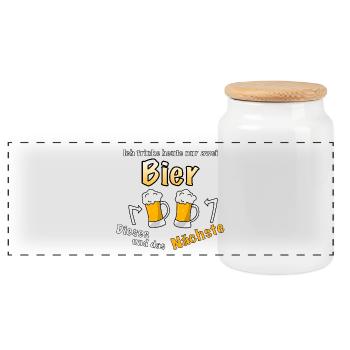 Une autre bière, s’il vous plaît - Boîte à biscuits avec couvercle en bois - blanc - Devant