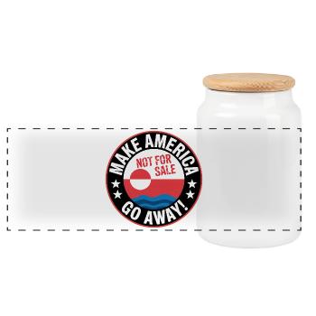 Le Groenland n’est pas à vendre ! - Groenland / Grønland - Boîte à biscuits avec couvercle en bois - blanc - Devant