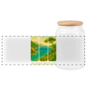 Le calme de l’horizon bleu - Boîte à biscuits avec couvercle en bois - blanc - Devant