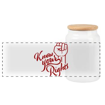 Know Your Rights Aktivismus Gerechtigkeit Freiheit - Panorama Keksdose mit Holzdeckel - Weiß - Vorne