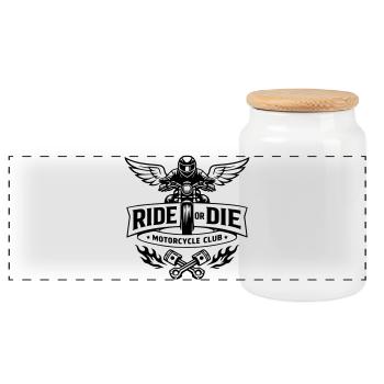 Ride or die - Motorcycle club - Boîte à biscuits avec couvercle en bois - blanc - Devant