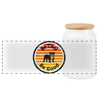 Be_cool - Boîte à biscuits avec couvercle en bois - blanc - Devant