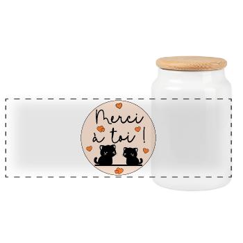 Chats Merci à toi - Panorama Keksdose mit Holzdeckel - Weiß - Vorne