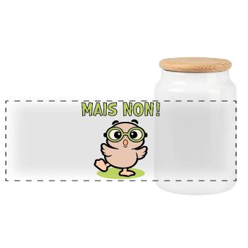 Mais Non Poules - Boîte à biscuits avec couvercle en bois - blanc - Devant