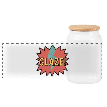 Glaze!  - Panoramic Cookie Jar with Wooden Lid - white - Front