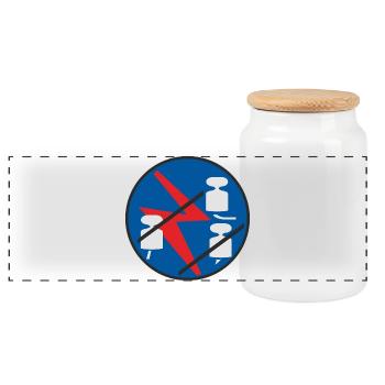 50520_Elektriker - Panoramic Cookie Jar with Wooden Lid - white - Front