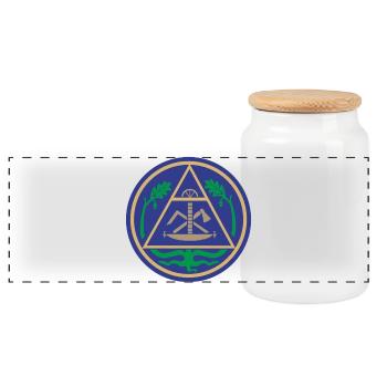 51195_Zimmerer Geometric Triangle Emblem - Panoramic Cookie Jar with Wooden Lid - white - Front
