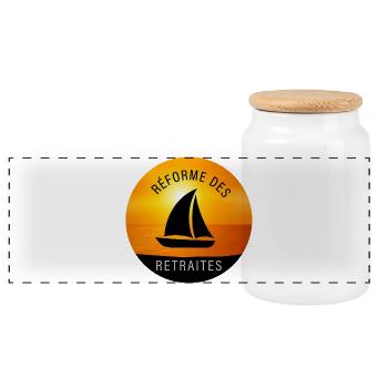 Reforme_des_retraites - Boîte à biscuits avec couvercle en bois - blanc - Devant