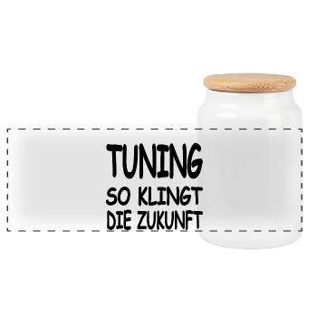 réglage - Boîte à biscuits avec couvercle en bois - blanc - Devant