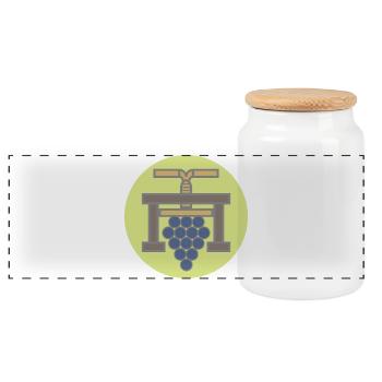 20506_Winzer, Winegrower Grapepresse Vintage - Panoramic Cookie Jar with Wooden Lid - white - Front