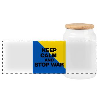 RESTEZ CALMES ET ARRÊTEZ LA GUERRE ! PAIX EN UKRAINE MAINTENANT FCK RSS - Boîte à biscuits avec couvercle en bois - blanc - Devant