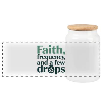 Homeopathy Faith Frequency Few Drops Professional  - Panoramic Cookie Jar with Wooden Lid - white - Front
