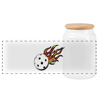 Floorball , Unihockey , Hockey , Fun Shirt - Panorama Keksdose mit Holzdeckel - Weiß - Vorne