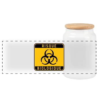 panneau_RISQUE_BIOLOGIQUE_31 - Panorama Keksdose mit Holzdeckel - Weiß - Vorne