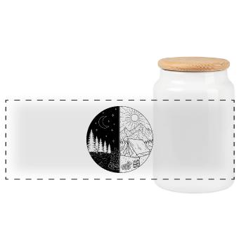 Day and Night Camping - Pizza & Beer Outdoor Adven - Panorama Keksdose mit Holzdeckel - Weiß - Vorne