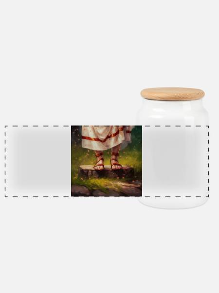 Sommersockel - Panorama Keksdose mit Holzdeckel - Weiß