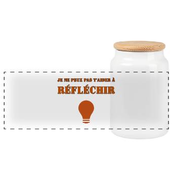 Je ne peux pas t'aider à réfléchir. - Boîte à biscuits avec couvercle en bois - blanc - Devant